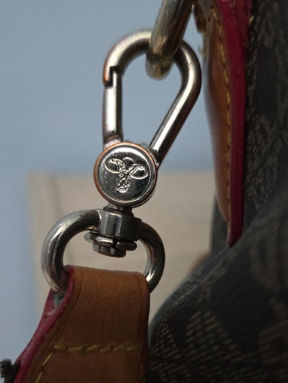Vintage Maison Pourchet Leather Crossbody Satchel w Tan Trim & Canvas Strap - Picture 3 of 16